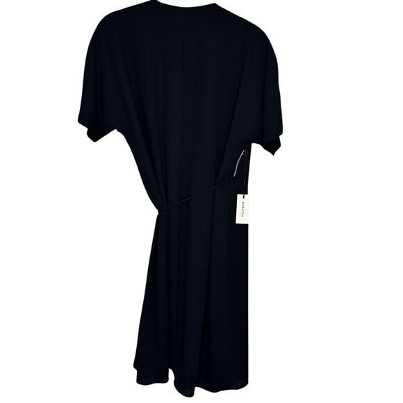 Babaton Wallace Wrap Dress Womens Small Black Short Sleeve V Neck Tie Waist - Picture 8 of 11